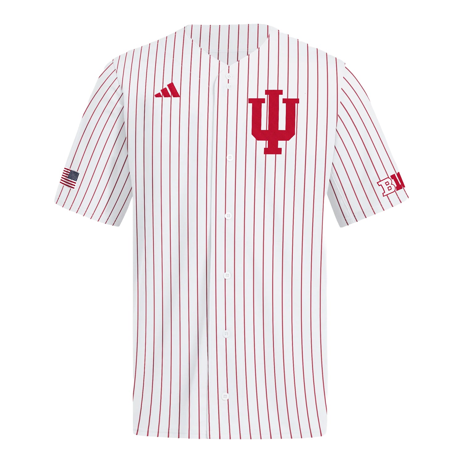 Indiana Hoosiers Adidas White Pinstripe Baseball Jersey