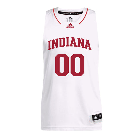 Indiana Hoosiers Adidas Personalized White Basketball Jersey - Front View