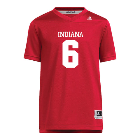 Indiana Hoosiers Adidas #6 Cam Camper Crimson Student Athlete Football Jersey - Front View