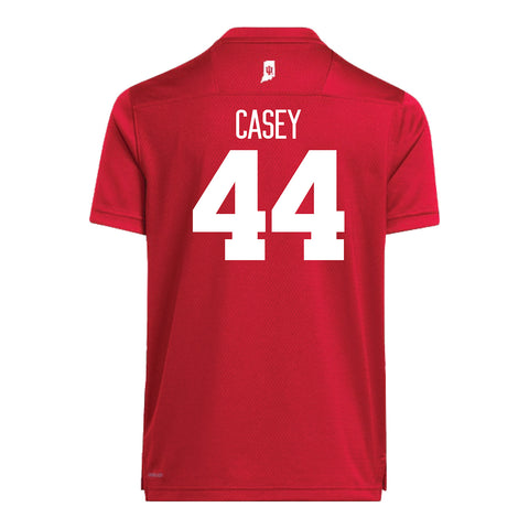 Indiana Hoosiers Adidas #44 Aaron Casey Crimson Student Athlete Football Jersey - Back View