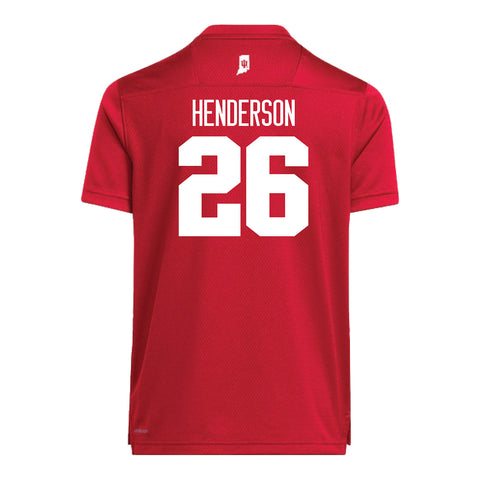 Indiana Hoosiers Adidas #26 Josh Henderson Crimson Student Athlete Football Jersey - Back View