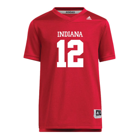 Indiana Hoosiers Adidas #12 Jaylin Lucas Crimson Student Athlete Football Jersey - Front View