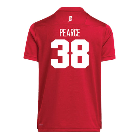 Indiana Hoosiers Adidas #38 Drew Pearce Crimson Student Athlete Football Jersey - Back View