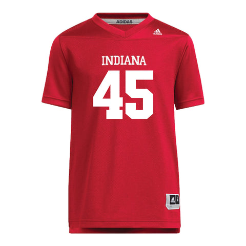 Indiana Hoosiers Adidas #45 Andrew Turvy Crimson Student Athlete Football Jersey - Front View