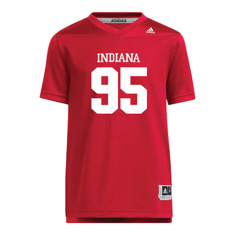 Indiana Hoosiers Adidas #95 Sean Wracher Crimson Student Athlete Football Jersey - Front View