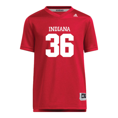 Indiana Hoosiers Adidas #36 Conner Clay Crimson Student Athlete Football Jersey - Front View