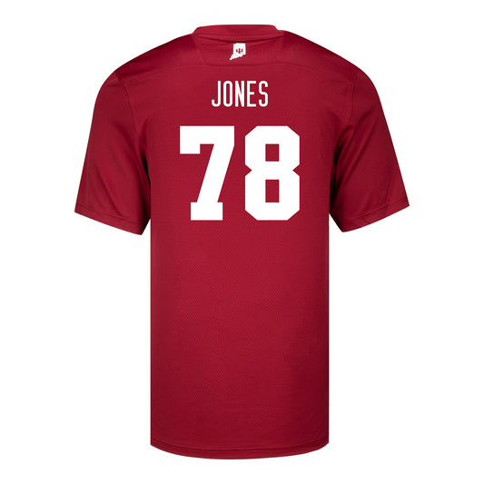 Indiana Hoosiers Adidas #78 Cooper Jones Crimson Student Athlete Football Jersey