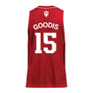 Indiana Hoosiers Adidas Men's Basketball Crimson Student Athlete Jersey #15 James Goodis - Back View