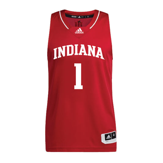 Indiana Hoosiers Adidas Men's Basketball Crimson Student Athlete Jersey #1 Kel'el Ware - Front View