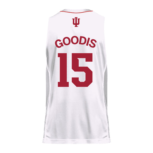 Indiana Hoosiers Adidas Men's Basketball White Student Athlete Jersey #15 James Goodis - Back View