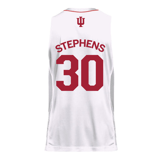 Indiana Hoosiers Adidas Men's Basketball White Student Athlete Jersey #30 Ian Stephens - Back View