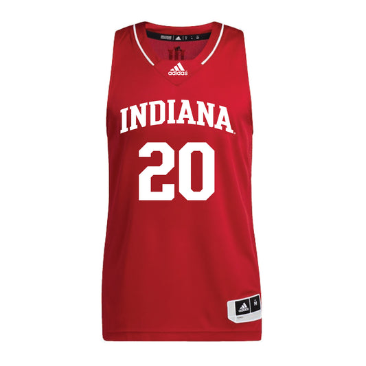 Indiana Hoosiers Adidas Crimson Women's Basketball Student Athlete Jersey #20 Julianna LaMendola - Front View