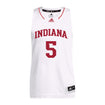 Indiana Hoosiers Adidas White Women's Basketball Student Athlete Jersey #5 Lenee Beaumont - Front View