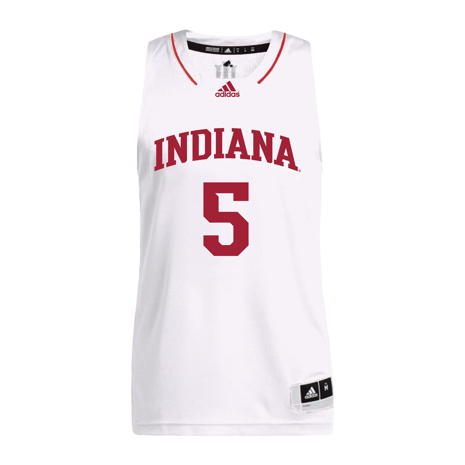 Indiana Hoosiers Adidas #5 Lenee Beaumont Student Athlete White Basketball Jersey - Front View