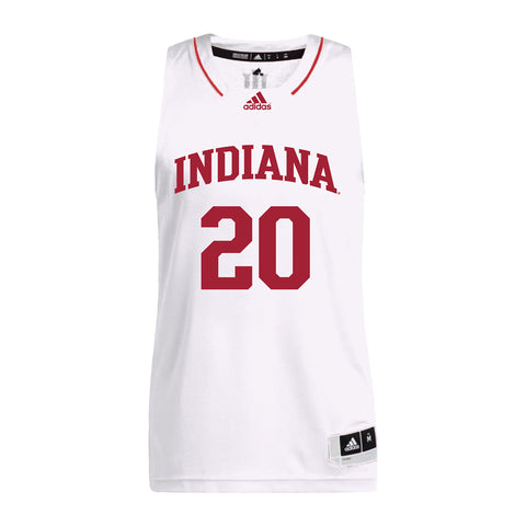 Indiana Hoosiers Adidas White Women's Basketball Student Athlete Jersey #20 Julianna LaMendola - Front View