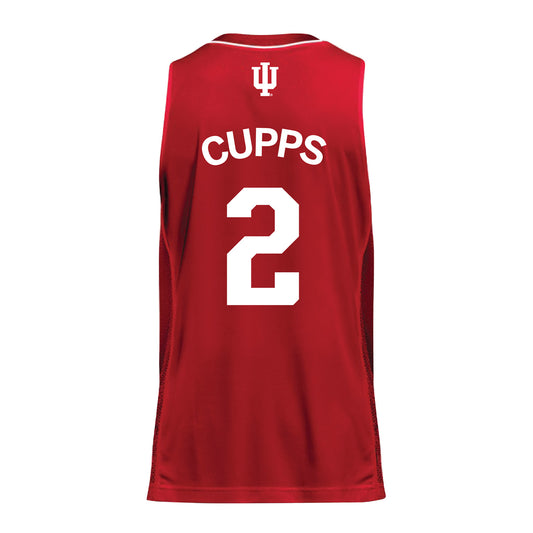 Indiana Hoosiers Adidas Men's Basketball Crimson Student Athlete Jersey #2 Gabe Cupps - Back View