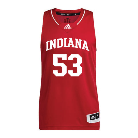 Indiana Hoosiers Adidas Men's Basketball Crimson Student Athlete Jersey #14 Jordan Rayford - Front View