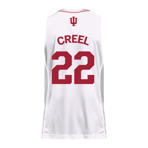 Indiana Hoosiers Adidas Men's Basketball White Student Athlete Jersey #22 Jackson Creel - Back View