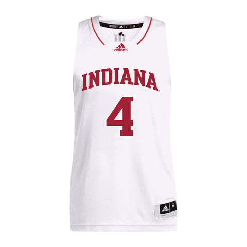 Indiana Hoosiers Adidas Men's Basketball White Student Athlete Jersey #4 Anthony Walker - Front View