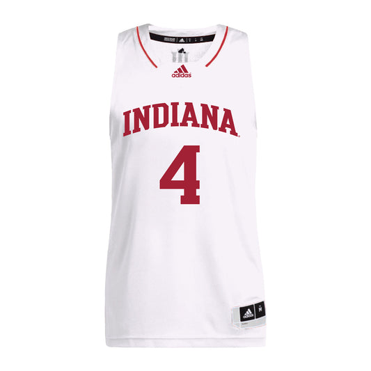 Indiana Hoosiers Adidas Men's Basketball White Student Athlete Jersey #4 Anthony Walker - Front View
