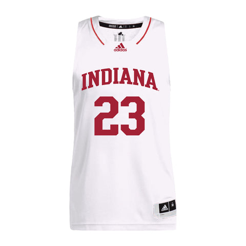 Indiana Hoosiers Adidas Men's Basketball White Student Athlete Jersey #23 Sharnecce Currie-Jelks - Front View