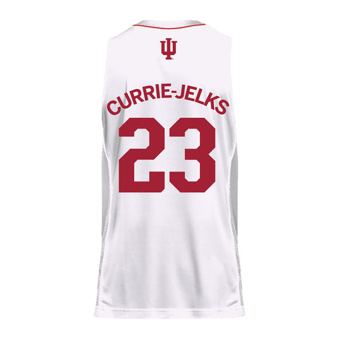 Indiana Hoosiers Adidas Men's Basketball White Student Athlete Jersey #23 Sharnecce Currie-Jelks - Back View