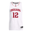 Indiana Hoosiers Adidas Men's Basketball White Student Athlete Jersey #12 Jakai Newton - Front View
