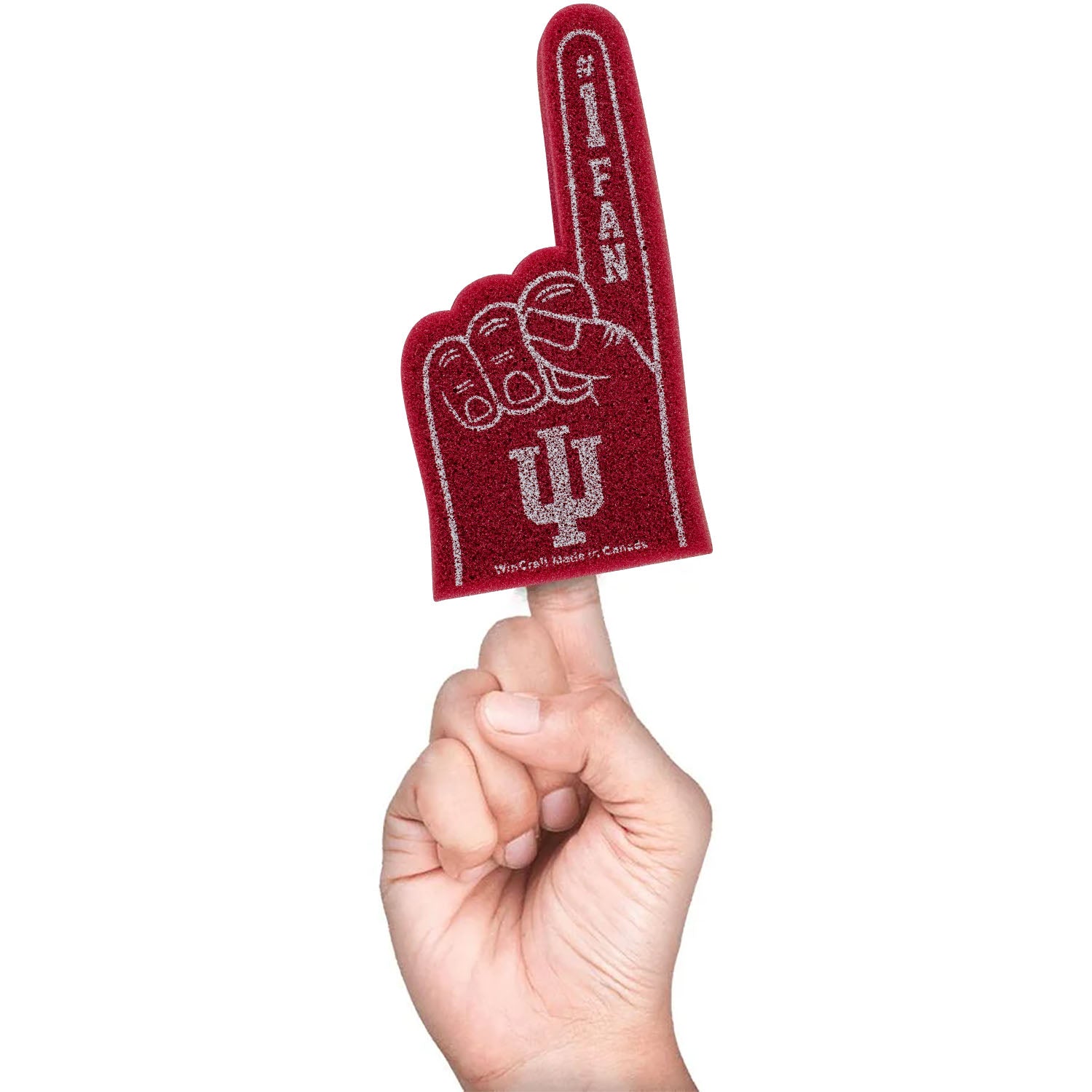 Indiana Hoosiers Mini Foam Finger - On finger view