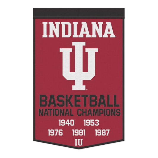 Indiana Hoosiers Basketball Championship Wool Banner - Front View