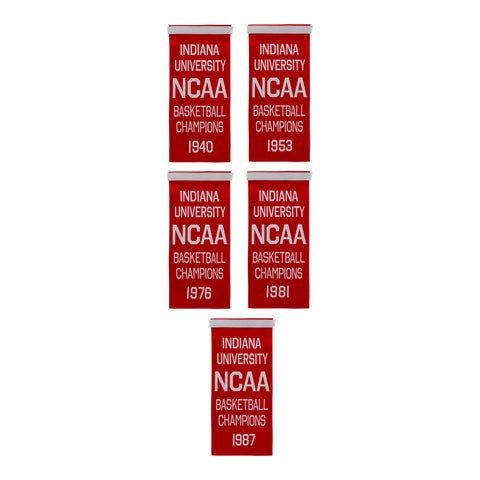 Indiana Hoosiers 8"x18" Basketball Championship Banners - Group Shot
