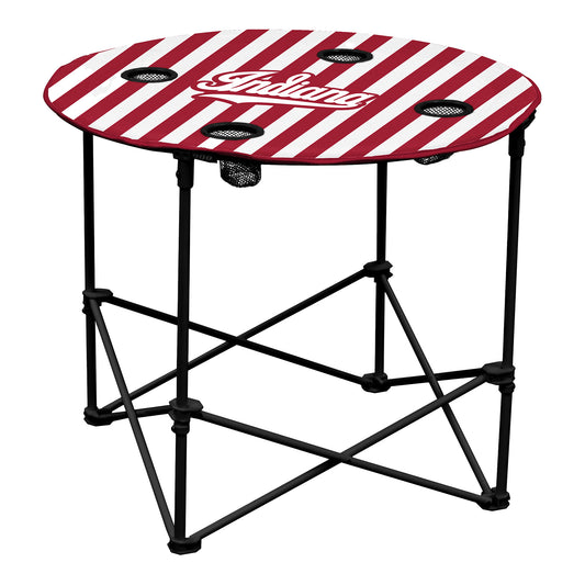 Indiana Hoosiers Candy Stripe Table - Front View