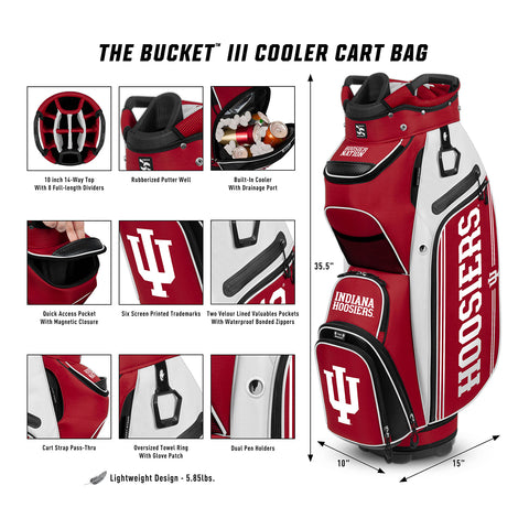 Indiana Hoosier Bucket III Cooler Golf Bag - Feature View