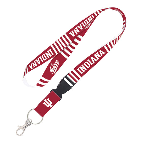Indiana Hoosiers Candy Stripe Lanyard - Front View