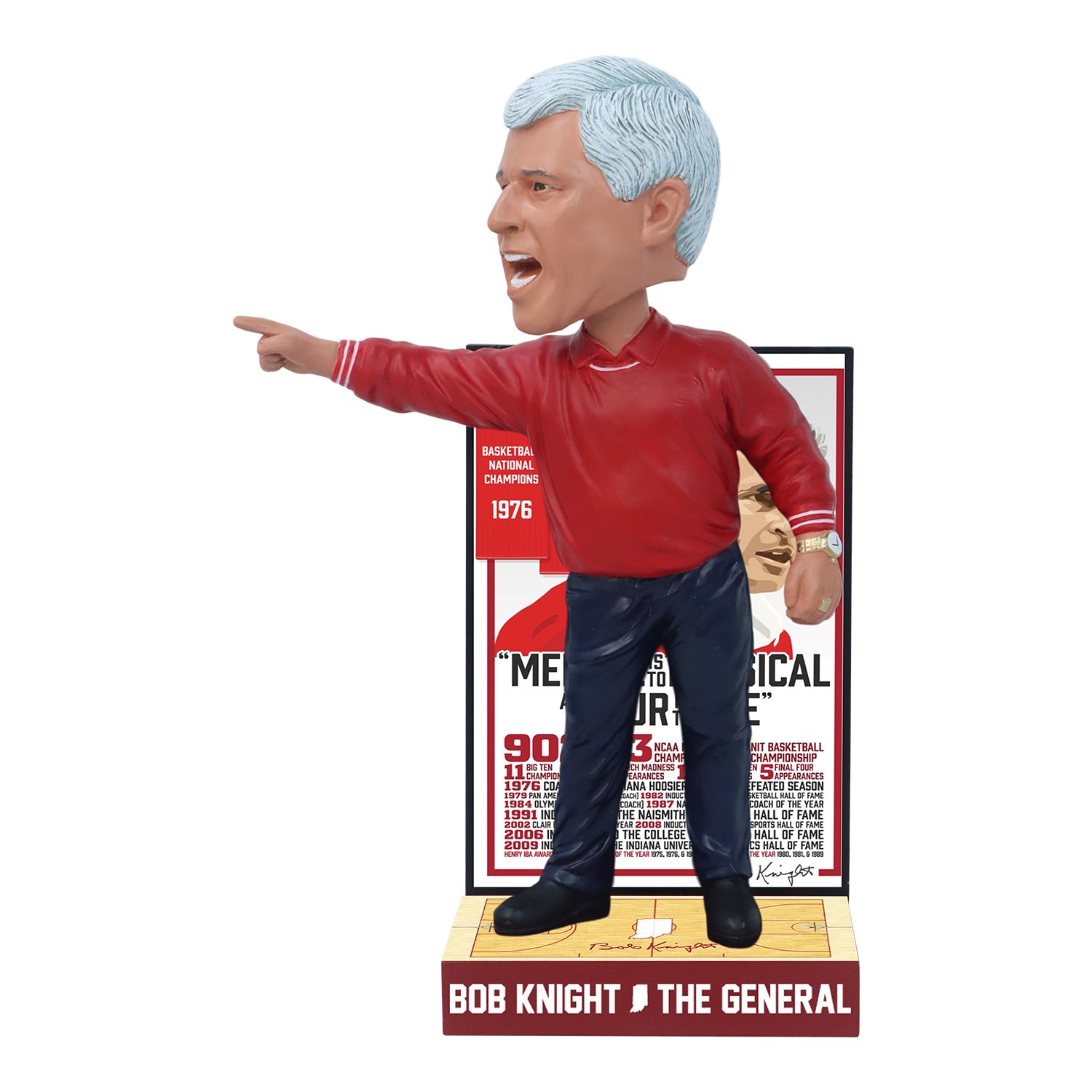 Bob Knight Career Accomplishments Bobblehead - Front View