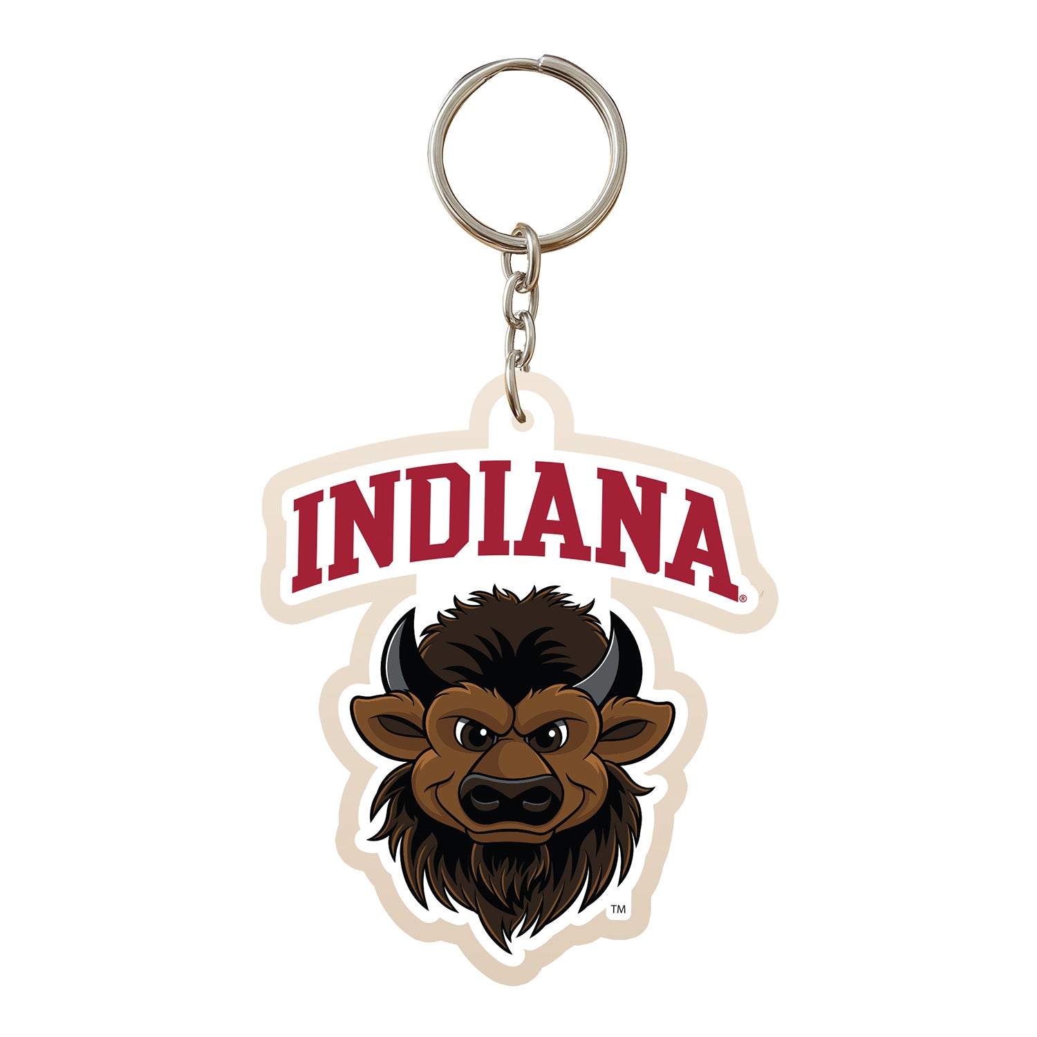 Indiana Hoosiers Hoosier the Bison Acrylic Keychain - Front View