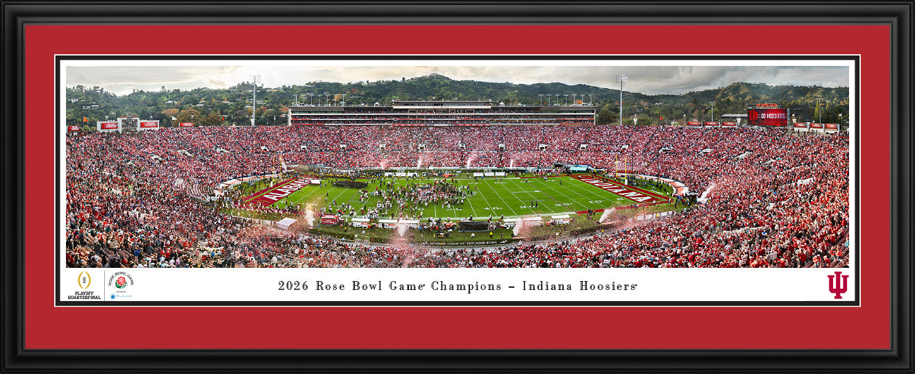 Indiana Hoosiers 2026 Rose Bowl Champions Deluxe Frame Panorama