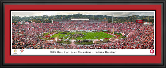 Indiana Hoosiers 2026 Rose Bowl Champions Deluxe Frame Panorama