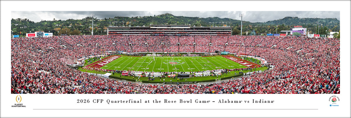 Indiana Hoosiers 2026 Rose Bowl Game vs Alabama Unframed Panorama