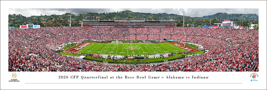 Indiana Hoosiers 2026 Rose Bowl Game vs Alabama Unframed Panorama