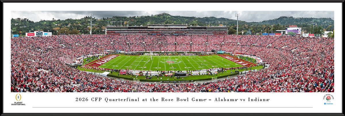 Indiana Hoosiers 2026 Rose Bowl Game vs Alabama Standard Frame Panorama
