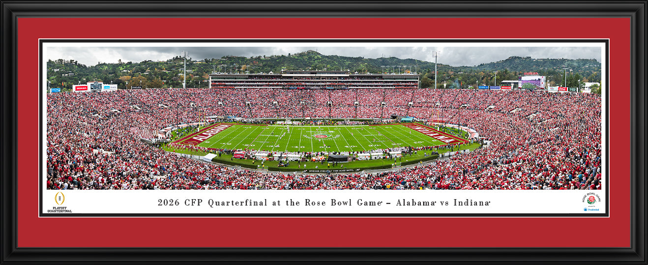 Indiana Hoosiers 2026 Rose Bowl Game vs Alabama Deluxe Frame Panorama