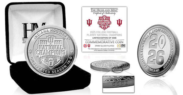 Indiana Hoosiers 2025-26 CFP National Champions Silver Plated Coin