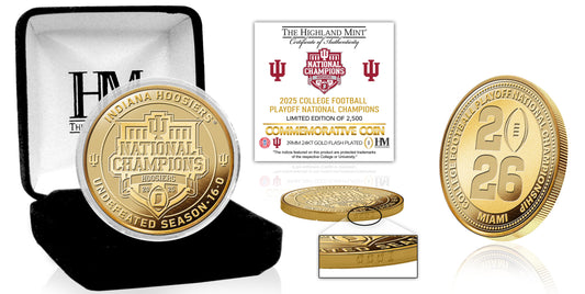 Indiana Hoosiers 2025-26 CFP National Champions Gold Plated Coin