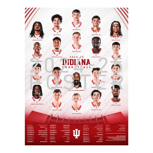 Indiana Hoosiers 24/25 Men's Basketball Schedule Poster - Full View