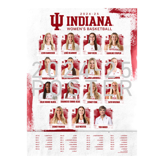 Indiana Hoosiers 24/25 Women's Basketball Schedule Poster - Full View