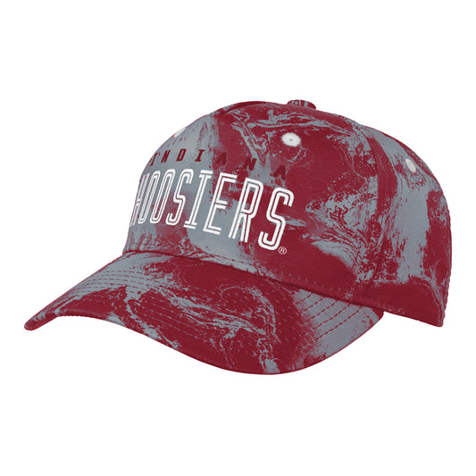 Youth Indiana Hoosiers Redzone Marbled Crimson Adjustable Hat - Front Left View