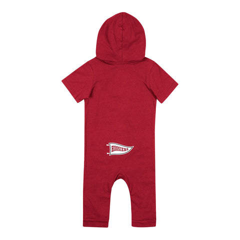 Infant Indiana Hoosiers Keyboard Crimson and White Romper - Back View