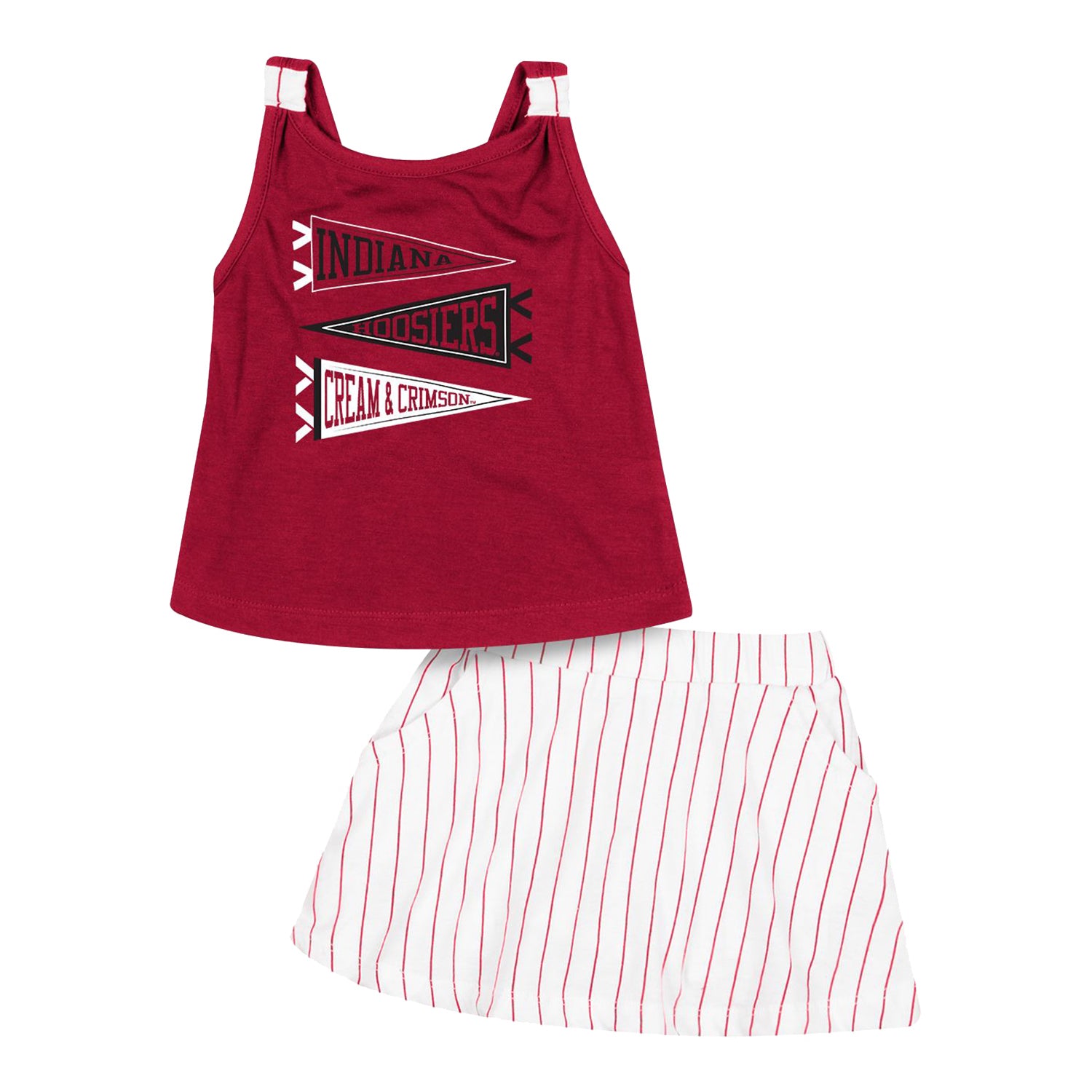 Infant Indiana Hoosiers Harrington Crimson Tank & Skort Set - Front View