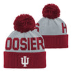 Infant Indiana Hoosiers Jacquard Crimson Grey Knit Hat - Full View