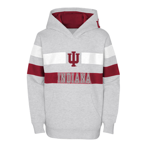 Youth Indiana Hoosiers Dynamic Duo Hooded Grey Sweatshirt - Front View
